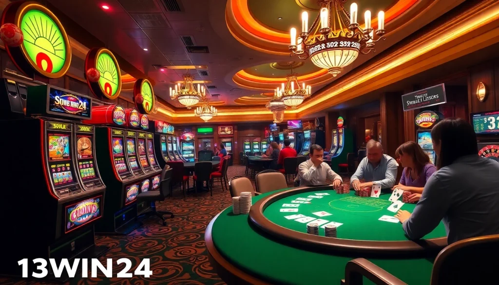Experience the excitement of 13WIN24 with vibrant casino games, lively players, and immersive gambling action.